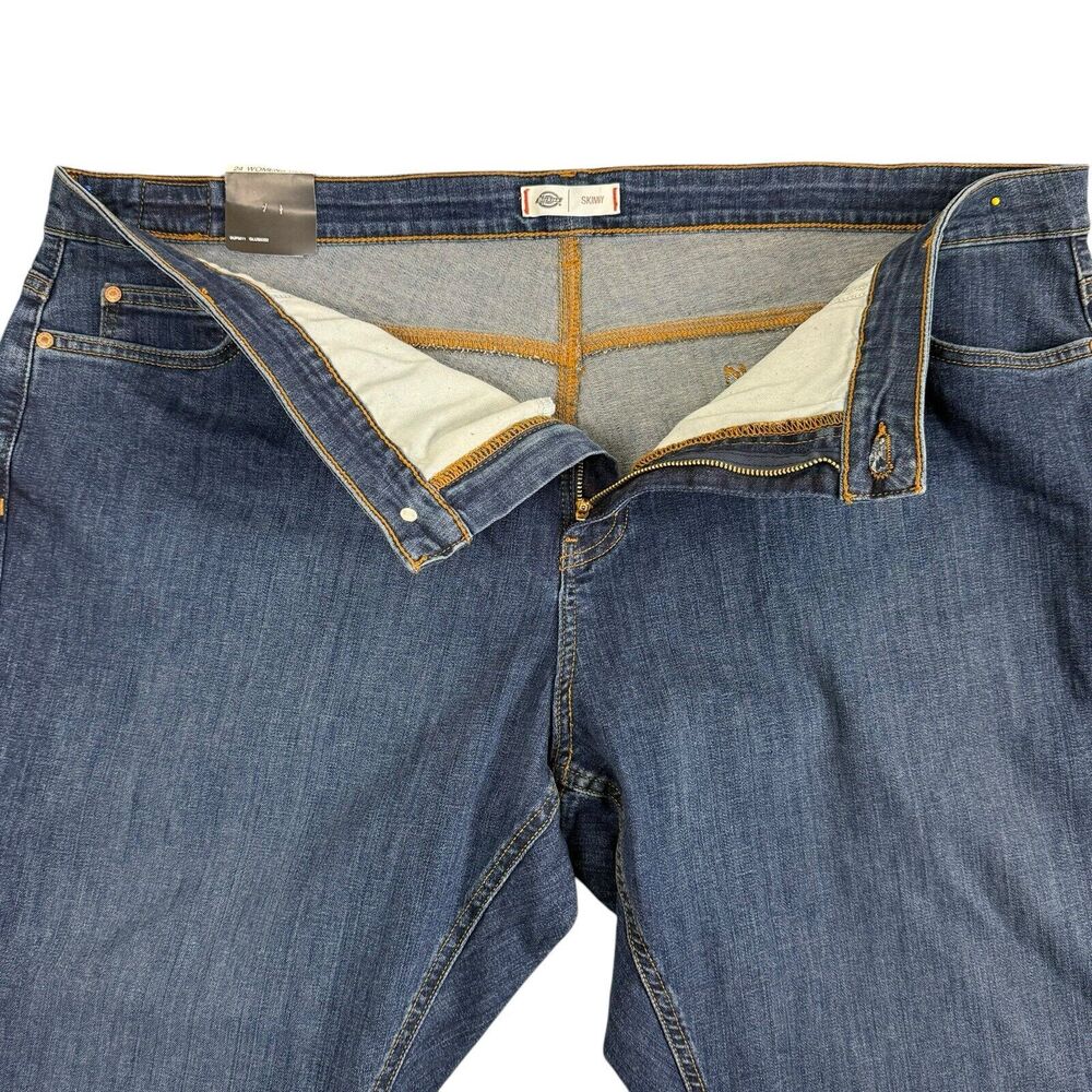 Dickies Jeans Women's Blue Mid Rise Skinny Denim jeans Stretch SZ/24R - Picture 11 of 15